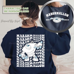 Personalized Marshmallow Frozen Shirt, Frozen Marshmallow Shirt, Frozen Character List Shirt, Elsa Shirt, Disney Christmas Matching Shirt