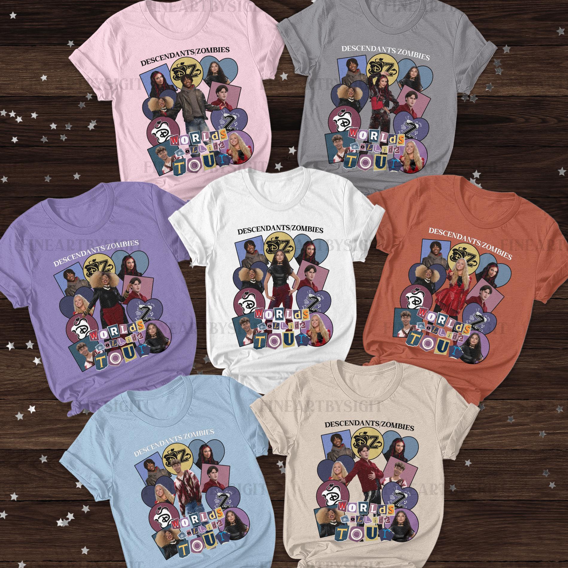 Descendants Zombies Worlds Collide Tour Shirt, Disney Zombies