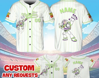 Pixar Toy Story Buzz Lightyear Jersey Shirt, Disney Toy Story Baseball Jersey, Lightyear Cosplay, Disney Trip Shirt, Magic Kingdom, QJ01