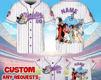 Aladdin Jersey Shirt, Disney Aladdin Baseball Jersey, Aladdin Cosplay, Aladdin Birthday Shirt, Disney Family Shirts, Disney World Shirt,QJ10