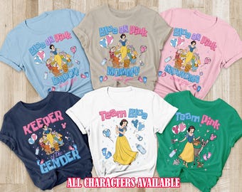Snow White Reveal Shirt, Snow White And Seven Dwarfs Shirt, Gender Reveal Matching Family Shirt, Pink Or Blue Team Shirt, Boy Or Girl Shirt