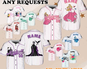 Sleeping Beauty Characters Jersey, Disney Aurora Maleficent Jersey, Sleeping Beauty Costume, Sleeping Beauty Birthday Shirt, NVA042
