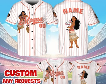 Moana Moana Jersey Shirt, Disney Moana Baseball Jersey, Moana Cosplay, Disney Birthday Jersey, Disney World Shirt, MTA412