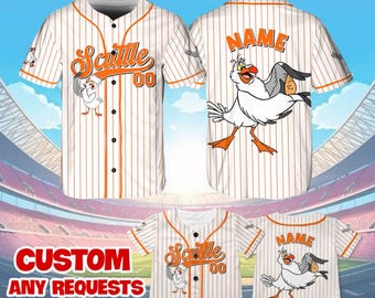 Little Mermaid Scuttle Jersey Shirt, Disney Little Mermaid Baseball Jersey, Scuttle Cosplay, Disney Family Shirts, Magic Kingdom Shirt, QJ07