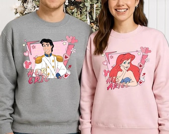 Princess Ariel And Prince Eric Valentine Shirt, Little Mermaid Love Tee, Disney Couple Matching Tee, Disney Valentine's Day Gift Shirt