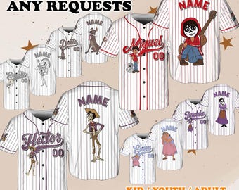 Pixar Coco Traje Jersey, Miguel Rivera Jersey, Disney Coco Jersey, Pixar Coco Personajes Jersey, Disney Family Jersey, QJ28