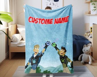Personalized Wild Kratts Blanket, Wild Kratts Cartoon Throw Blanket, Martin Kratt Blanket Birthday Blanket, Custom Birthday Boy Gift