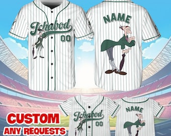 Disney Ichabod Crane Jersey Shirt, Disney Adventures of Ichabod and Mr Toad Baseball Jersey, Ichabod Crane Cosplay, Disney Trip Shirt, QJ66