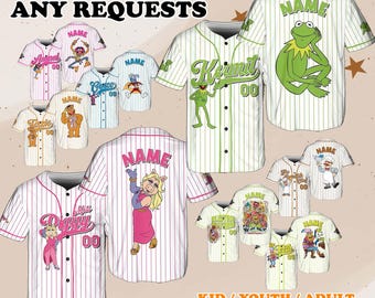 The Muppets Show Jersey, Kermit the Frog Jersey, Fozzie Bear Gonzo Rowlf  Jersey, Miss Piggy Jersey, Muppets Birthday Jersey, QJ59