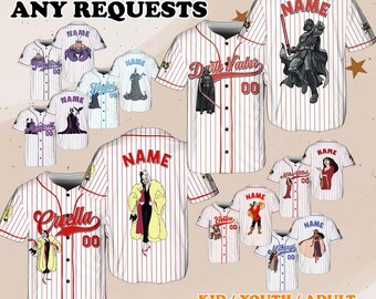 Disney Villain Jersey Shirt, Matangi Cruella Maleficent Gaston Jersey, Disney Hades Yzma Jafar Jersey, Disney Villain Lover Jersey