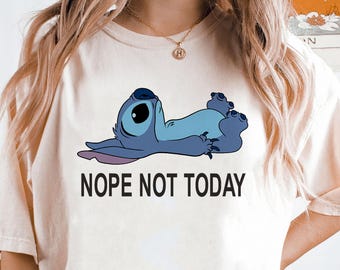 Stitch Nej Inte Idag-tröja, Vintage Disney Stitch-tröja, Disney-resetröja för barn, Disney-födelsedagspresenttröja, Disney-merchandise HC0060