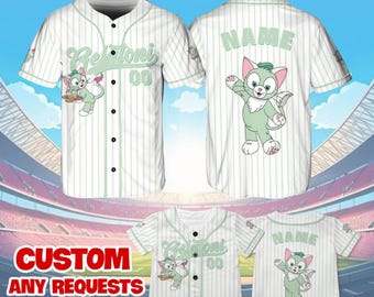 Duffy and Friends Gelatoni Jersey Shirt, Disney Duffy and Friends Baseball Jersey, Gelatoni Cosplay, Disney Birthday Jersey, NVA039