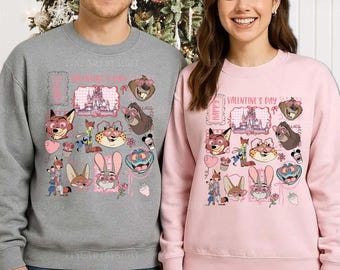 Nick & Judy Valentine Shirt, Zootopia Movie Couple Tee, Retro Disney Coquette Bow Valentine Shirt, ZPD Love Squad, Happy Valentine's Day Tee