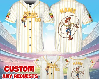 Camiseta de Woody de Toy Story de Pixar, camiseta de béisbol de Toy Story de Disney, cosplay de Woody, camiseta de cumpleaños de Disney, camiseta de Magic Kingdom, QJ01