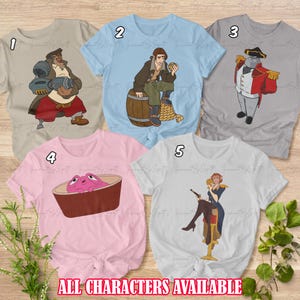 Shirt met Treasure Planet-personages, shirt Disney Jim Hawkins Morph Scoop kostuum, shirt Disney Captain Amelia, shirt Disney Group, NVA090