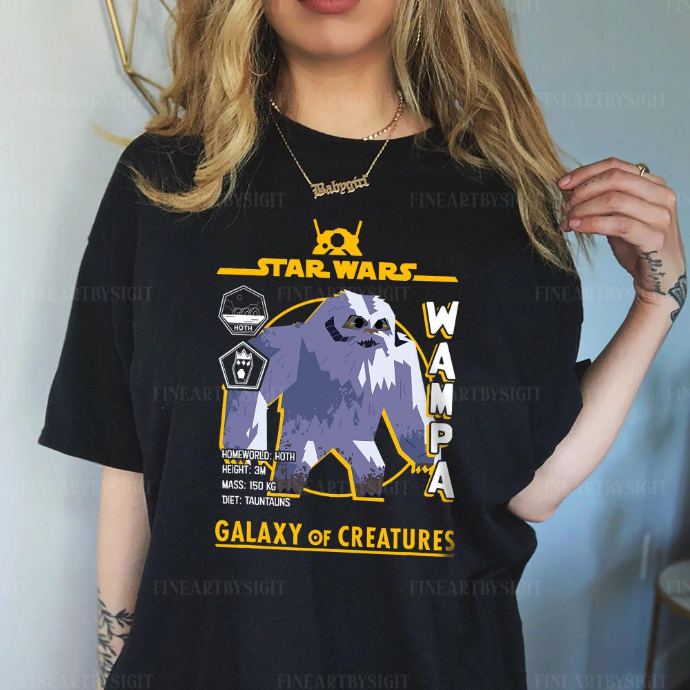 Star Wars Galaxy Of Creatures Wampa Information Shirt, Star Wars Retro Hoodie For Fan, Disney Family Vacay T-Shirt, Star War Fan Gift Hb1009