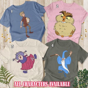 The Sword In The Stone Costume Shirt, Disney Madam Mim Archimedes Arthur T-Shirt, Disney Old Lady Fan Shirt, Disney Team Shirt, NVA078