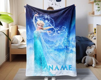 Personalized Princess Elsa Blanket, Frozen Anna Baby Blanket, Disney Olaf Birthday Gift, Disney Elsa Blanket Gift, Disney Xmas Blanket Gift
