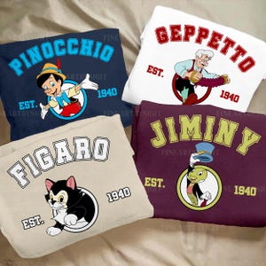 Pinocchio Costume Shirt, Pinocchio Shirt, The Blue Fairy Shirt, Disney Family T-Shirt, Pinocchio Party Outfit, Disney Figaro Sweatshirt