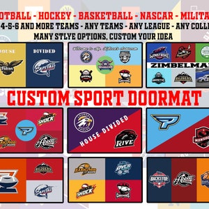Aangepaste deurmat, college voetbal, basketbal, hockeyteams deurmat, sportmerchandise voor fans, teamlogomat, voordeurmat