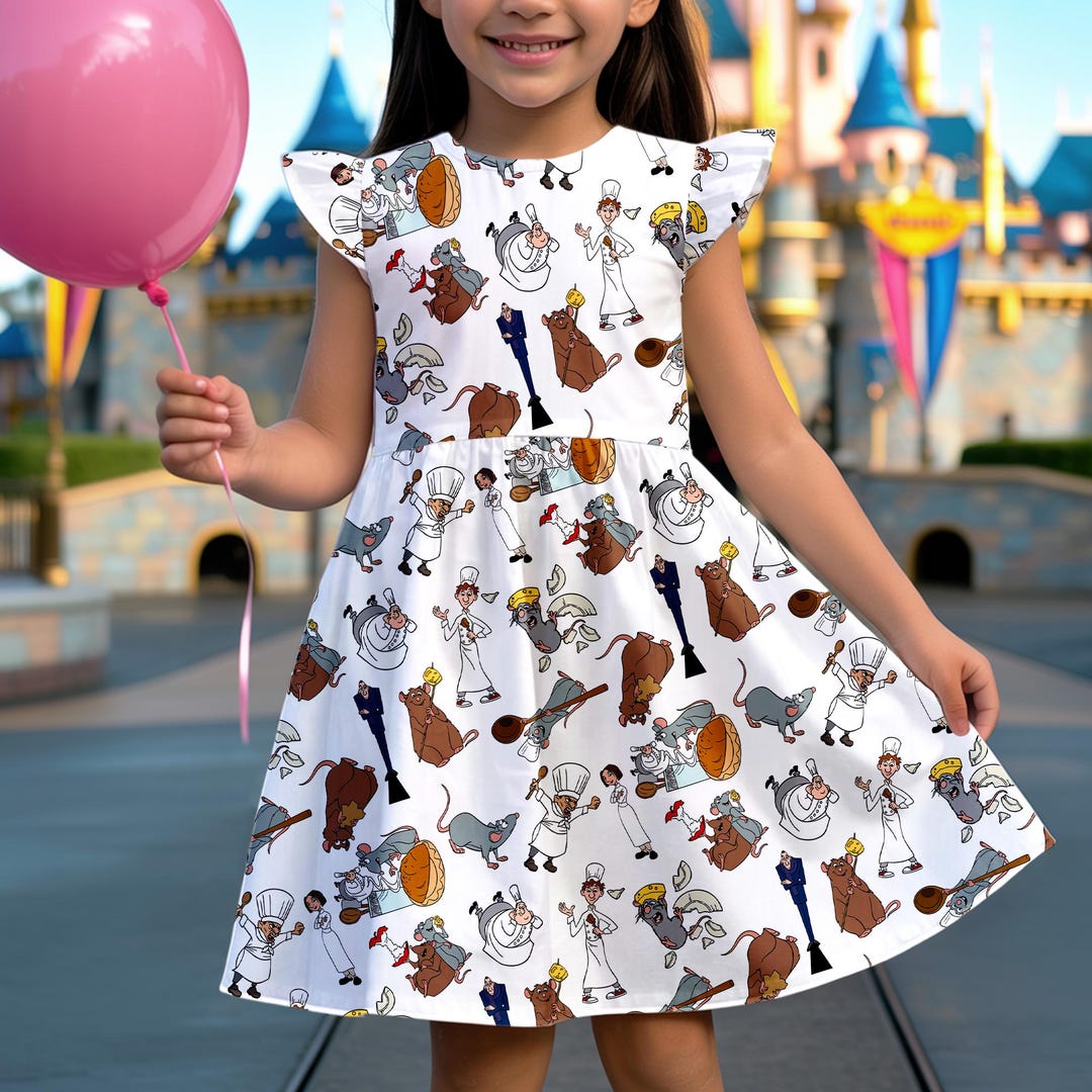 Movie Ruffles Ratatouille Movie Ruffle Dress, Disney Remy the Rat Dress, Linguini ...