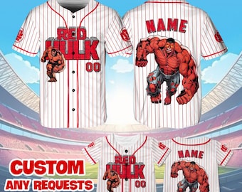 Red Hulk Jersey Shirt, Marvel Thunderbolts Baseball Jersey, Marvel Thaddeus Ross Cosplay, Disney World Shirt, Marvel Trip Shirt, QJ84