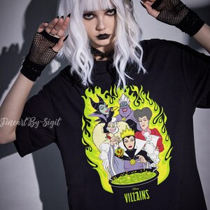 Villains Fiery Group Shot Poster Shirt, Disney Villain Halloween Shirt, Disney Horror Nights Comfort Colors Shirt, Disney World Shirt,QSA712