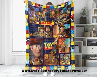 Personalized Disney Toy Story Woddy Blanket, Toy Story Woody And Jesse Blanket, Toy Story Soft Fleece Baby Blanket, Toy Story Birthday Gift