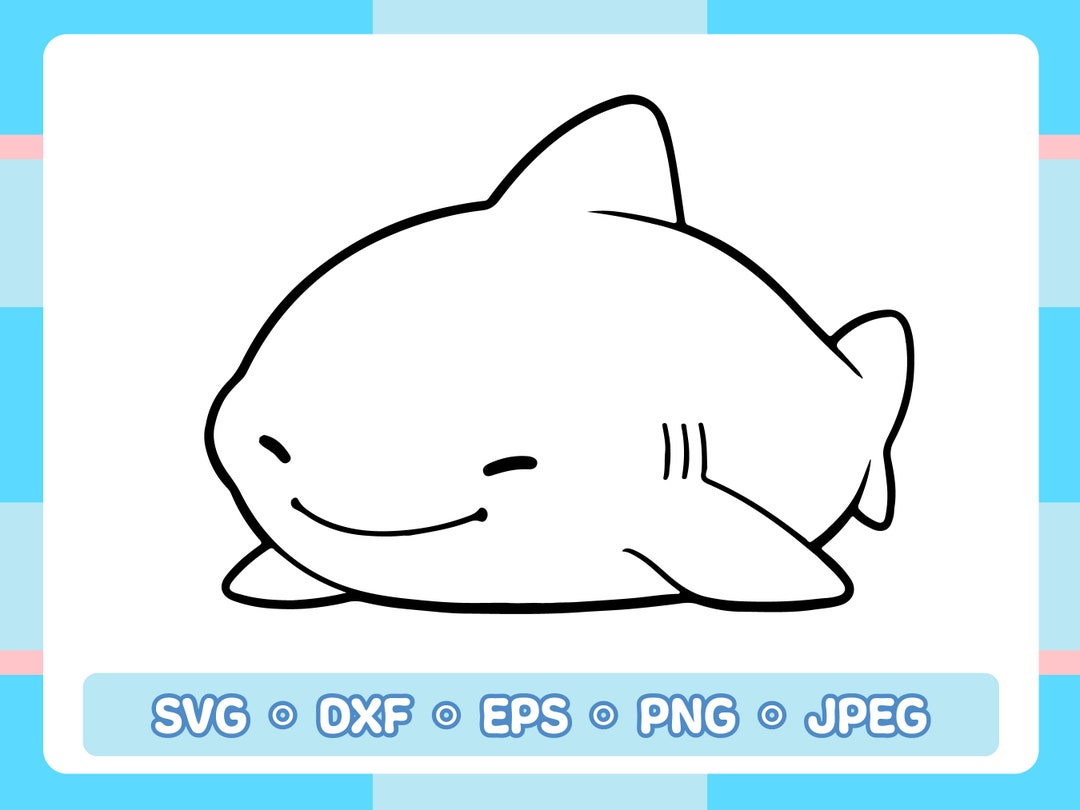 Cute Shark Outline SVG Cute Baby Shark Svg Vector Png - Etsy