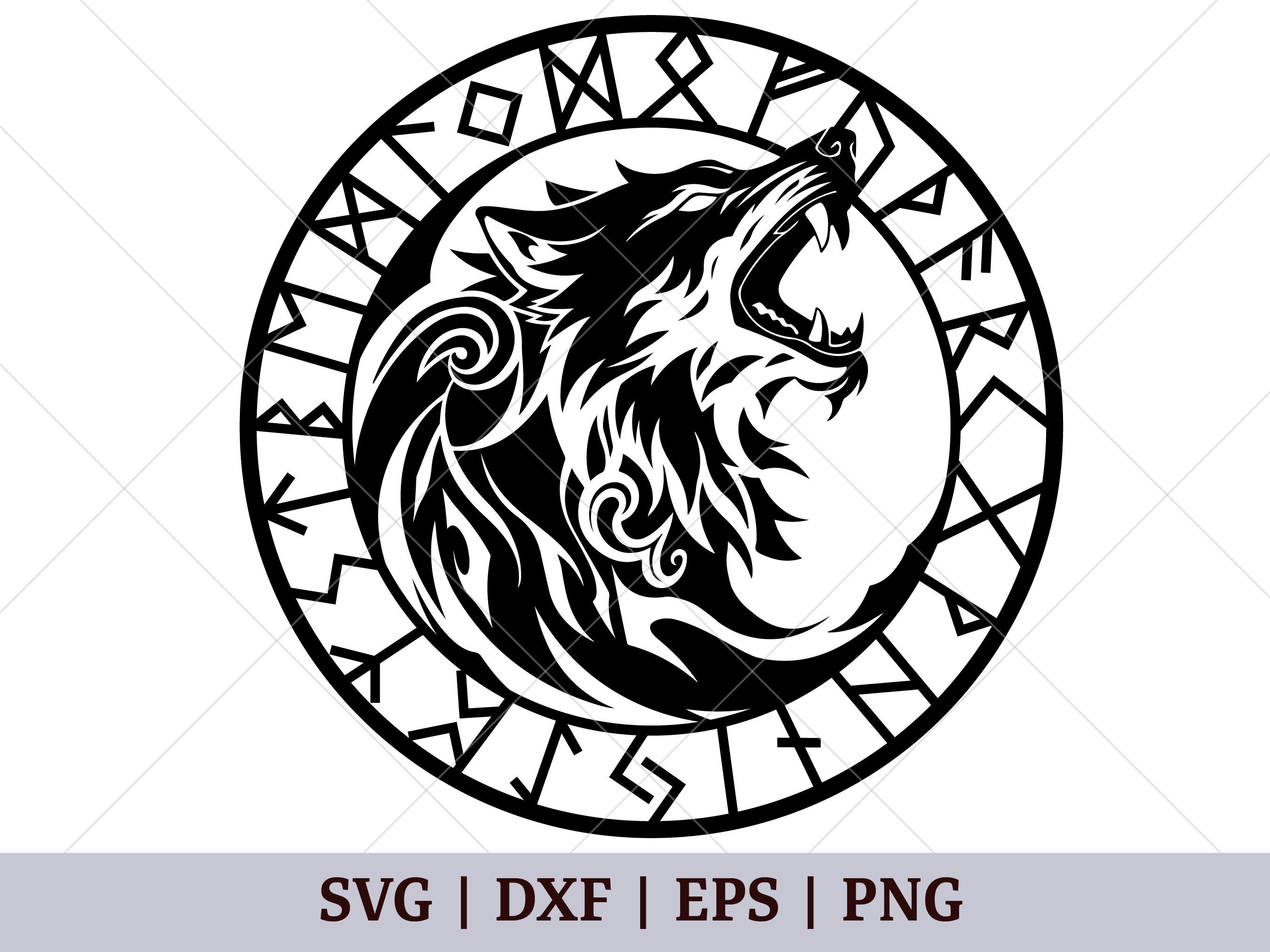 Fenrir SVG Norse Mythology Viking Wolf Svg Nordic Rune Circle Svg ...