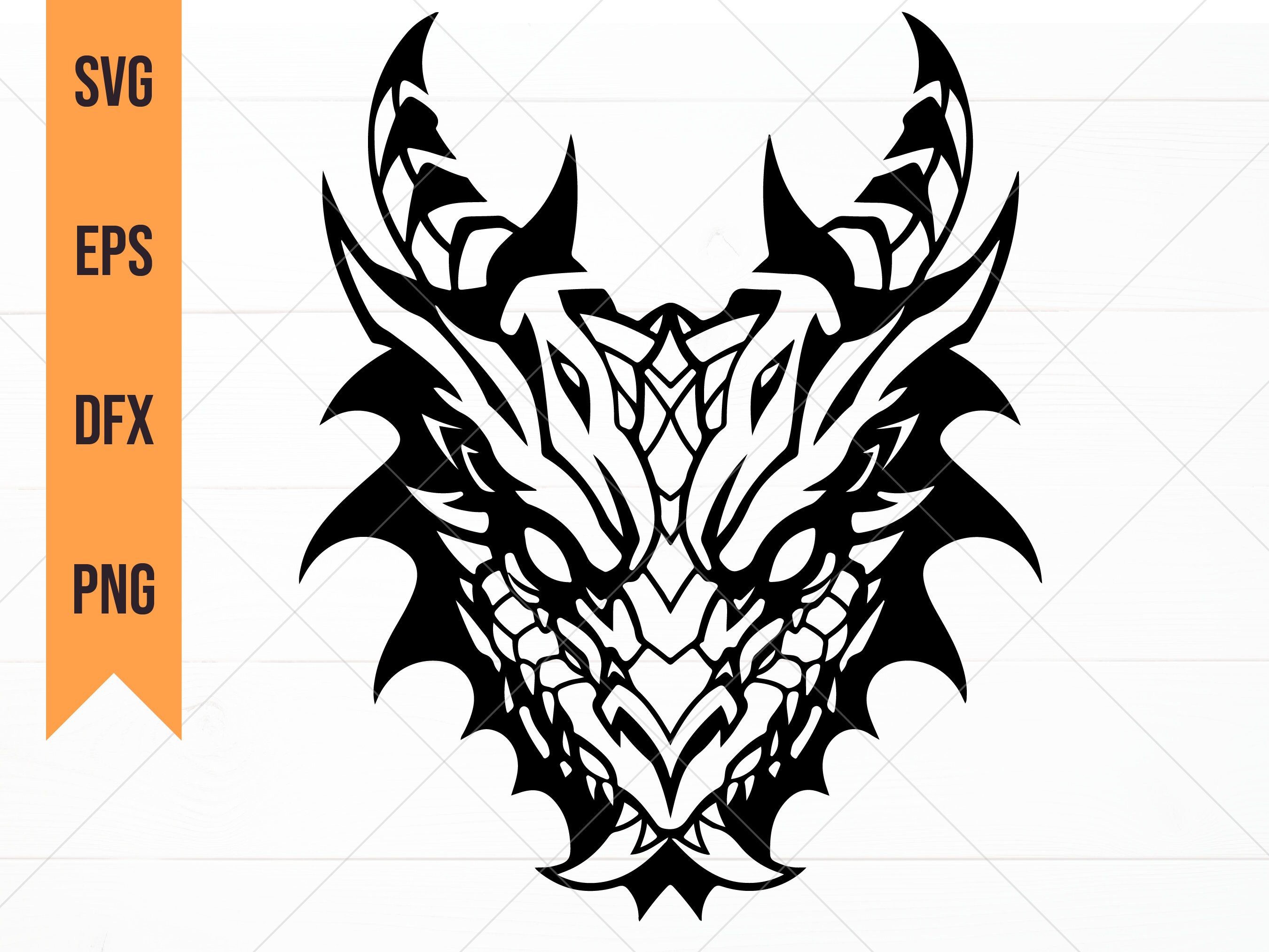 Dragon Head SVG File Fantasy Svg, Png, Dragon Silhouette, Dragon Vector ...