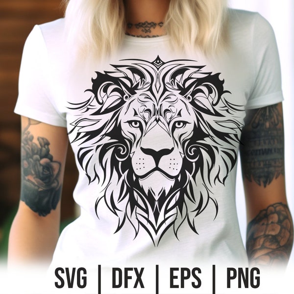 Lion SVG File - Digital Download - Majestic Lion Head SVG Cut File