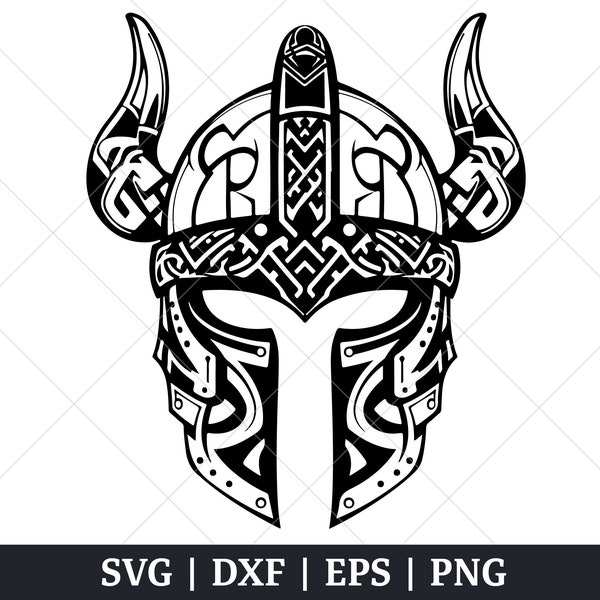 Norse Viking Helmet SVG File - Pagan Warrior Helmet Svg - Png Clipart