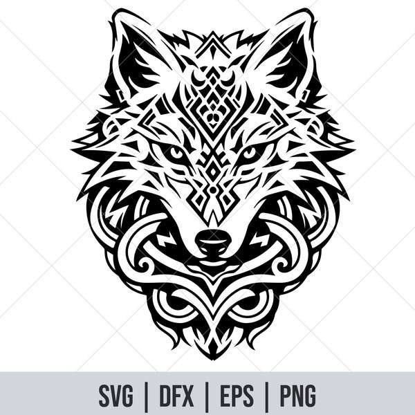 Fenrir SVG | Nordische Mythologie Wolf SVG | Nordische Wikinger-Svg-Datei