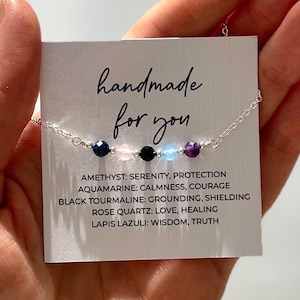 Pulsera personalizada, cree su propia pulsera de piedras preciosas curativas, pulsera de cristal, personalizada, regalo curativo para ella, hecho a pedido, plata de ley imagen 1