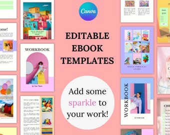 Modelos de e-book do Canva || 50 páginas totalmente personalizáveis | Modelo de ímã de chumbo || Modelo de e-book para Canva