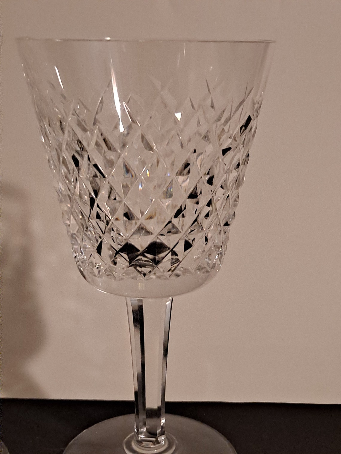 Waterford Crystal Alana Water Goblet , 6 Inches Tall Set of 2 No Chips