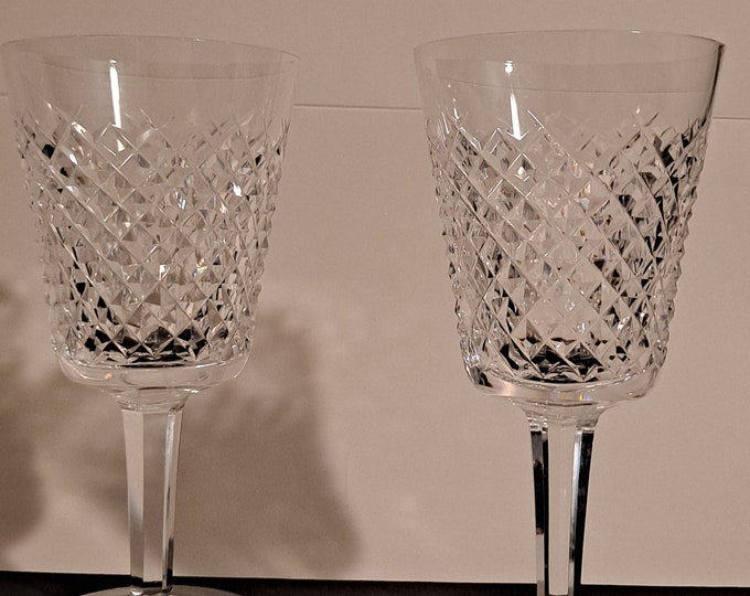 Waterford Crystal Alana 7 Oz Water Goblet , 7 Inches Tall Set of 2 No
