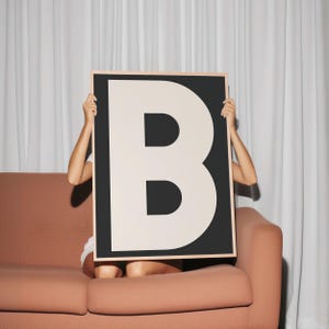 B Print - My Type of A-Z Wall Print, Digital Download, Retro Wall Art, Trendy Wall Art, Typography, Letters, Letter Print, Gift Art, B