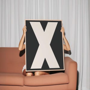 X Print - Meu tipo de impressão de parede A-Z, download digital, arte de parede retrô, arte de parede moderna, tipografia, letras, impressão de cartas, arte para presentes, X