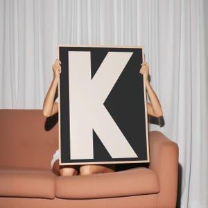 K Print - My Type of A-Z Wall Print, Digital Download, Retro Wall Art, Trendy Wall Art, Typography, Letters, Letter Print, Gift Art, K