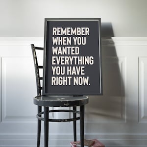 Remember When... Gratitude Quote Wall Art Print, Retro Wall Art, Trendy Wall Art, Dorm Room Decor, Aesthetic Wall Art, Typography, Positive