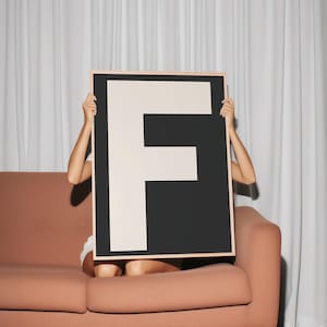 F Print - My Type of A-Z Wall Print, Digital Download, Retro Wall Art, Trendy Wall Art, Typography, Letters, Letter Print, Gift Art, F