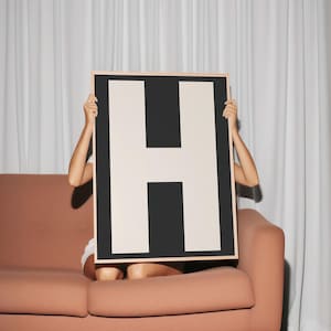 H Print - My Type of A-Z Wall Print, Digital Download, Retro Wall Art, Trendy Wall Art, Typography, Letters, Letter Print, Gift Art, H