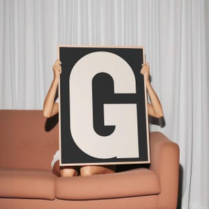 G Print - Mi tipo de impresión de pared A-Z, Descarga digital, Arte de pared retro, Arte de pared de moda, Tipografía, Letras, Impresión de letras, Arte de regalo, G
