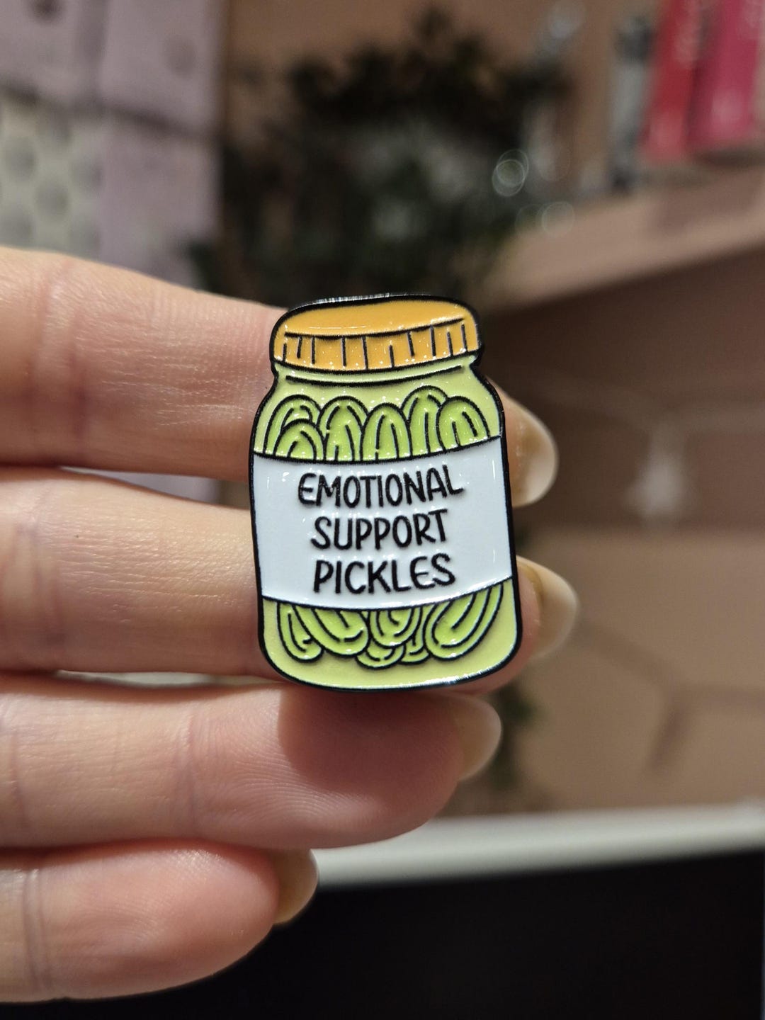 Emotional Support Pickles Enamel Pin – Funny Pickle Jar Pin Badge - Etsy