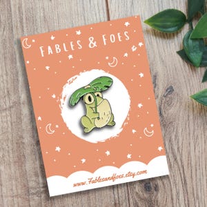 Grenouille mignonne avec épingle en émail pour parapluie | Broche inspirée d&#39;un animal adorable | Cadeau amusant pour les amoureux des grenouilles | Lanière de présentation pour sacs à épingles avec animaux kawaii