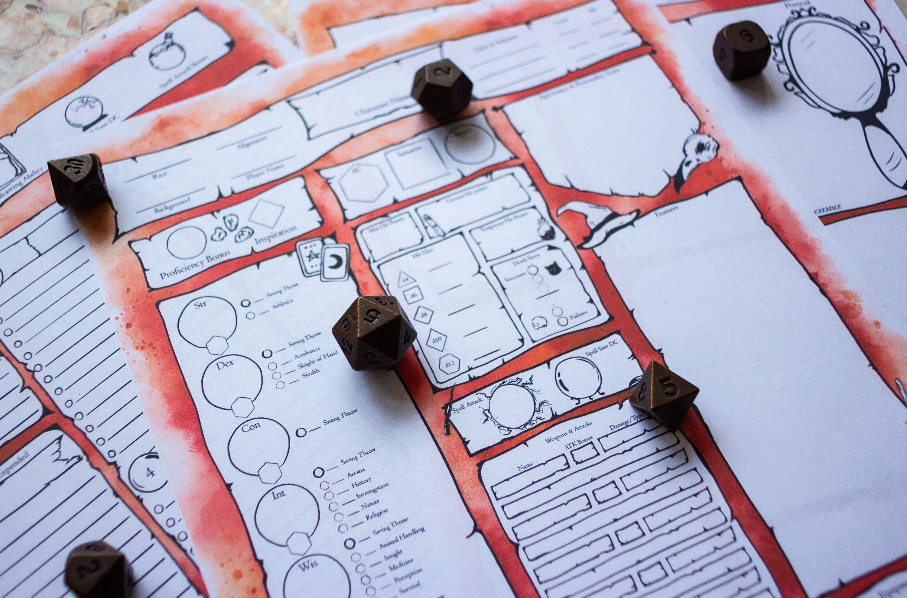Dnd 5e Character Sheet Bundle Dungeons and Dragons Printable - Etsy ...