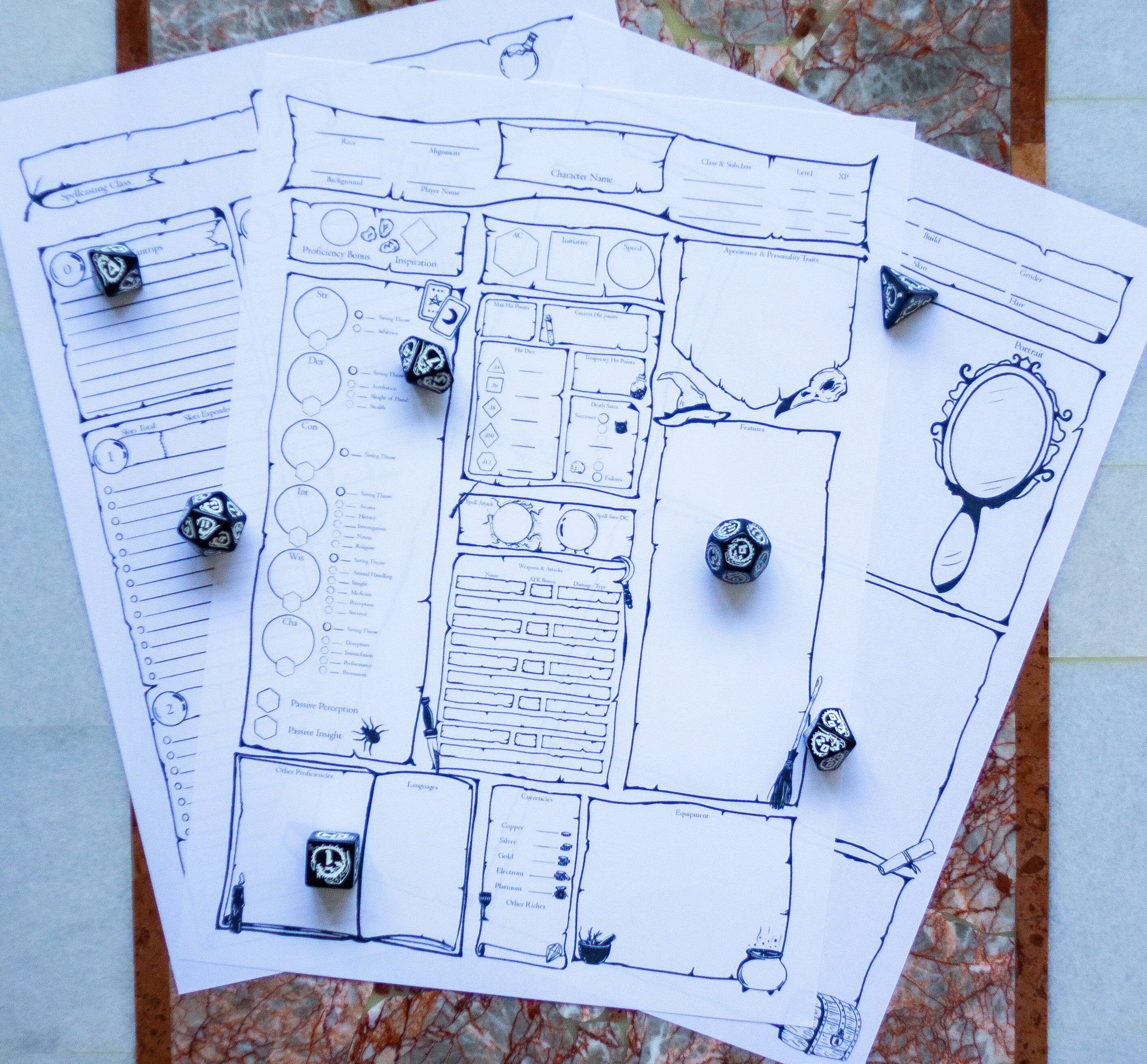 Dnd 5e Character Sheet Bundle Dungeons and Dragons Printable - Etsy ...
