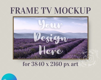 Frame TV Mockup, Horizontal Frame Mock Up, TV Art Mockup Frame, 16x9 Wall Art Mockup, Television Mockup, Digital Download Canva Template